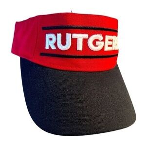 ADIDAS RUTGERS UNIVERSITY SUN VISOR HAT, RED BLUE & WHITE EMBROIDERY, ADULT OS